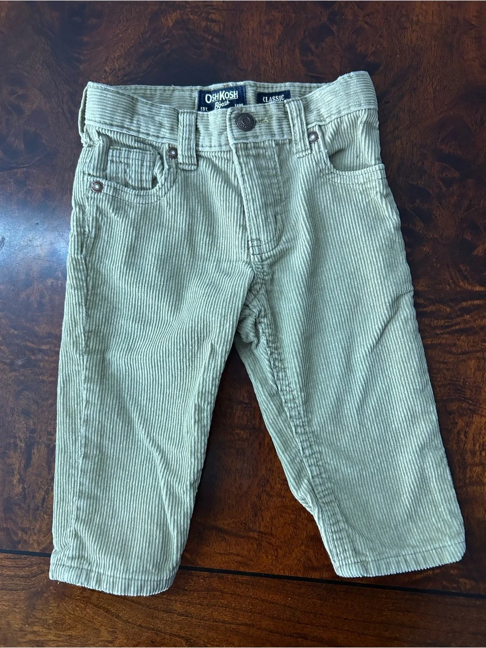 oshkosh classic tan corduroy pants 9 months